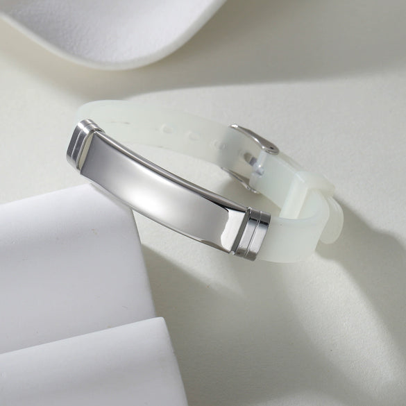 Wholesale Simple Stainless Steel Geometric Luminous Sporty Polish Bracelet