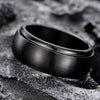 Wholesale Simple Stainless Steel Geometric Rotatable Ring Unisex Jewelry With Electroplating