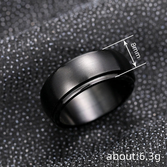 Wholesale Simple Stainless Steel Geometric Rotatable Ring Unisex Jewelry With Electroplating
