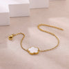 Wholesale Simple Stainless Steel Gold Electroplated Leaf Shape Bracelet For Couples And Women