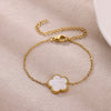 Wholesale Simple Stainless Steel Gold Electroplated Leaf Shape Bracelet For Couples And Women