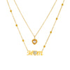 Wholesale Simple Stainless Steel Heart Shape Diamond Letters Love Accessories Chain Stacked Collarbone Necklace For Women With Electroplating