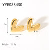 Wholesale Simple Stainless Steel Heartshaped Love Earrings For Women With 18K Gold Plated Vacuum Real Gold Electroplating In Pvd Furnace In Ins Fashion