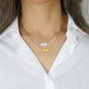 Wholesale Simple Stainless Steel 18K Gold Plated Letter Square Necklace For Women With Electroplating Process