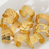 Wholesale Simple Stainless Steel 18K Gold Plated Open Wave Glossy Bracelet For Women
