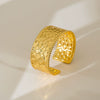 Wholesale Simple Stainless Steel 18K Gold Plated Open Wave Glossy Bracelet For Women