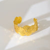 Wholesale Simple Stainless Steel 18K Gold Plated Open Wave Glossy Bracelet For Women
