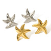 Wholesale Simple Stainless Steel 18K Gold Plated Sea Star Stud Earrings For Women Ocean Series Geometric Style Electroplated