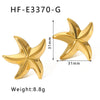 Wholesale Simple Stainless Steel 18K Gold Plated Sea Star Stud Earrings For Women Ocean Series Geometric Style Electroplated