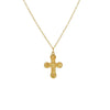 Wholesale Simple Stainless Steel Necklace With Cross And Red Birthstone Furnace Vacuum 18K Color Retention Electroplating