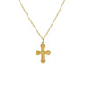 Wholesale Simple Stainless Steel Necklace With Cross And Red Birthstone Furnace Vacuum 18K Color Retention Electroplating