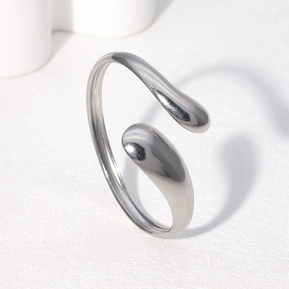Wholesale Simple Stainless Steel Open Bracelet 18K Gold Plated Electroplated