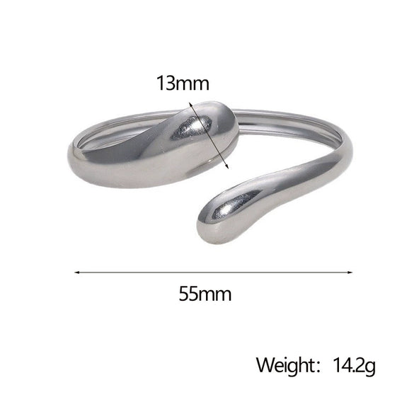 Wholesale Simple Stainless Steel Open Bracelet 18K Gold Plated Electroplated