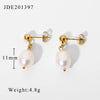 Wholesale Simple Stainless Steel Pearl Pendant Earrings Nihaojewelry