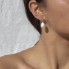 Wholesale Simple Stainless Steel Pearl Pendant Earrings Nihaojewelry