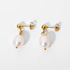 Wholesale Simple Stainless Steel Pearl Pendant Earrings Nihaojewelry