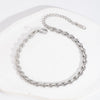 Wholesale Simple Stainless Steel Side Chain Necklace Bracelet Anklet Suit With Electric Polishing And Geometric Design