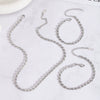 Wholesale Simple Stainless Steel Side Chain Necklace Bracelet Anklet Suit With Electric Polishing And Geometric Design