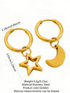 Wholesale Simple Stars And Moon Electroplated Stainless Steel And Titanium Steel Earrings And Necklace Jewelry Set For Women