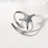 Wholesale Simple Starshaped Stainless Steel Ring For Women With Electroplating
