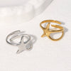 Wholesale Simple Starshaped Stainless Steel Ring For Women With Electroplating