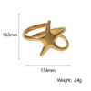 Wholesale Simple Starshaped Stainless Steel Ring For Women With Electroplating