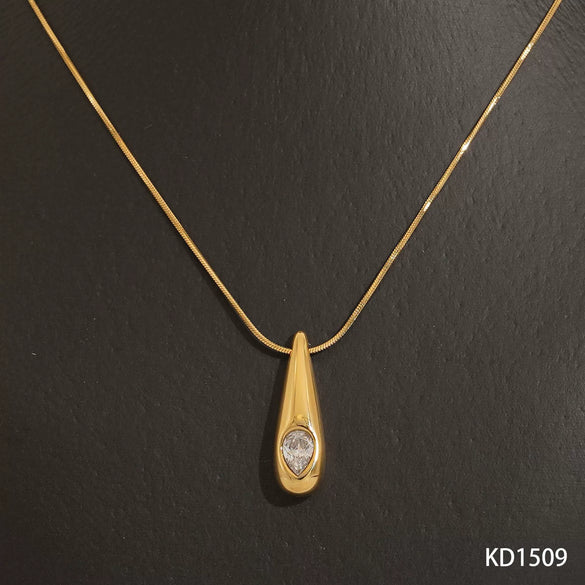 Wholesale Simple Stereo Water Drop Heart Bell Pattern Stainless Steel Titanium Steel Snake Bone Chain Necklace Earrings Set With Electroplating