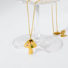 Wholesale Simple Style Colorful Zircon Mushroom Pendant Titanium Steel Necklace Electroplated With 18K Gold For Women