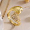 Wholesale Simple Style Commute Geometric Heart Shape Copper Hollow Out Inlay 18K Gold Plated Zircon Open Rings