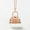 Wholesale Simple Style Copper Gold Plated Necklace With Geometric And Heart Shaped Pendant Inlaid With Color Zircon