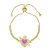 Wholesale Simple Style Copper Heart Pendant Goldplated Bracelet
