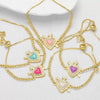Wholesale Simple Style Copper Heart Pendant Goldplated Bracelet