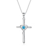 Wholesale Simple Style Cross Heart Shape Sterling Silver Zircon Pendant Necklace