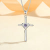 Wholesale Simple Style Cross Heart Shape Sterling Silver Zircon Pendant Necklace