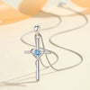 Wholesale Simple Style Cross Heart Shape Sterling Silver Zircon Pendant Necklace