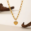 Wholesale Simple Style Electroplated Heart Shape Stainless Steel Pendant Necklace And Bracelet Set For Women
