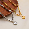 Wholesale Simple Style Electroplated Heart Shape Stainless Steel Pendant Necklace And Bracelet Set For Women