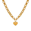 Wholesale Simple Style Electroplated Heart Shape Stainless Steel Pendant Necklace And Bracelet Set For Women