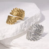 Wholesale Simple Style Electroplated Stainless Steel Wings Open Ring Women's Hand Jewelry