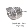 Wholesale Simple Style Electroplated Stainless Steel Wings Open Ring Women's Hand Jewelry