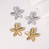 Wholesale Simple Style Flower Pattern Stainless Steel Earrings For Women Vacuum Electroplated 18K Gold Non Fading