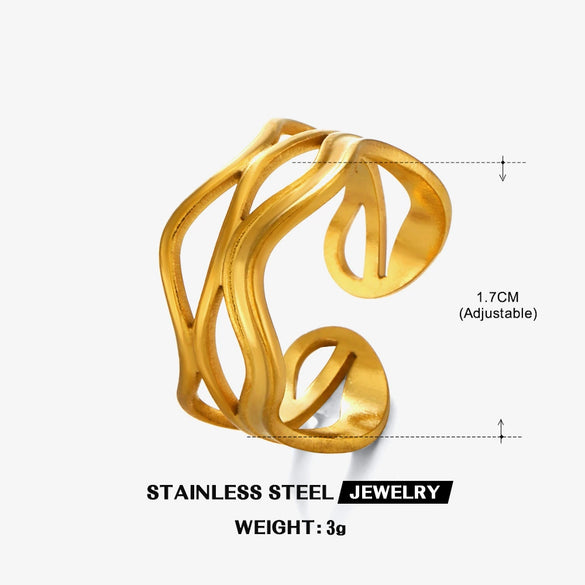 Wholesale Simple Style Geometric Stainless Steel Ring For Women 18K Goldplated Electroplating