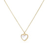 Simple Style Heart Shape Titanium Steel Plating Inlay Shell Pendant Necklace