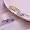 Wholesale Jewelry Simple Style Letter 304 Stainless Steel 18K Gold Plated Open Rings