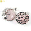 Wholesale Simple Style Natural Semiprecious Stone And Copper Accessories Pendant Necklace With Hollow Back Round Moon Star Design For Women