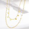 Wholesale Simple Style Solid Color Stainless Steel Plating 18k Gold Plated Double Layer Necklaces