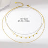 Wholesale Simple Style Solid Color Stainless Steel Plating 18k Gold Plated Double Layer Necklaces