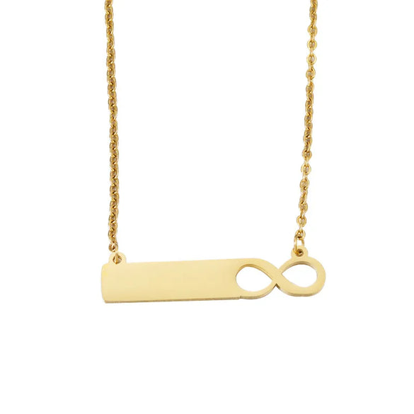 Wholesale Jewelry Simple Style Customization Laser Engraving Solid Color Stainless Steel 18K Gold Plated Plating Pendant Necklace Cable Chain