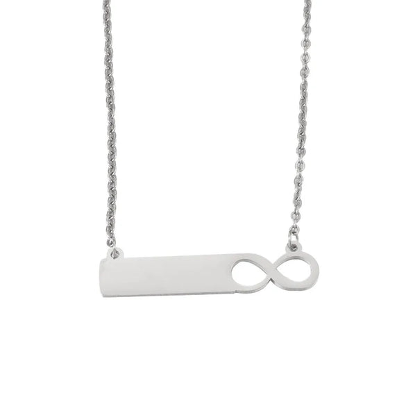 Wholesale Jewelry Simple Style Customization Laser Engraving Solid Color Stainless Steel 18K Gold Plated Plating Pendant Necklace Cable Chain