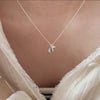 Wholesale Simple Style Solid Color Sterling Silver Crystal Pendant Necklace